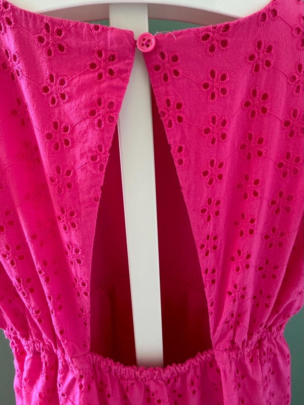 Crewcuts Girls Hot Pink Eyelet Flutter Sleeve Dress - Picture 7 of 9